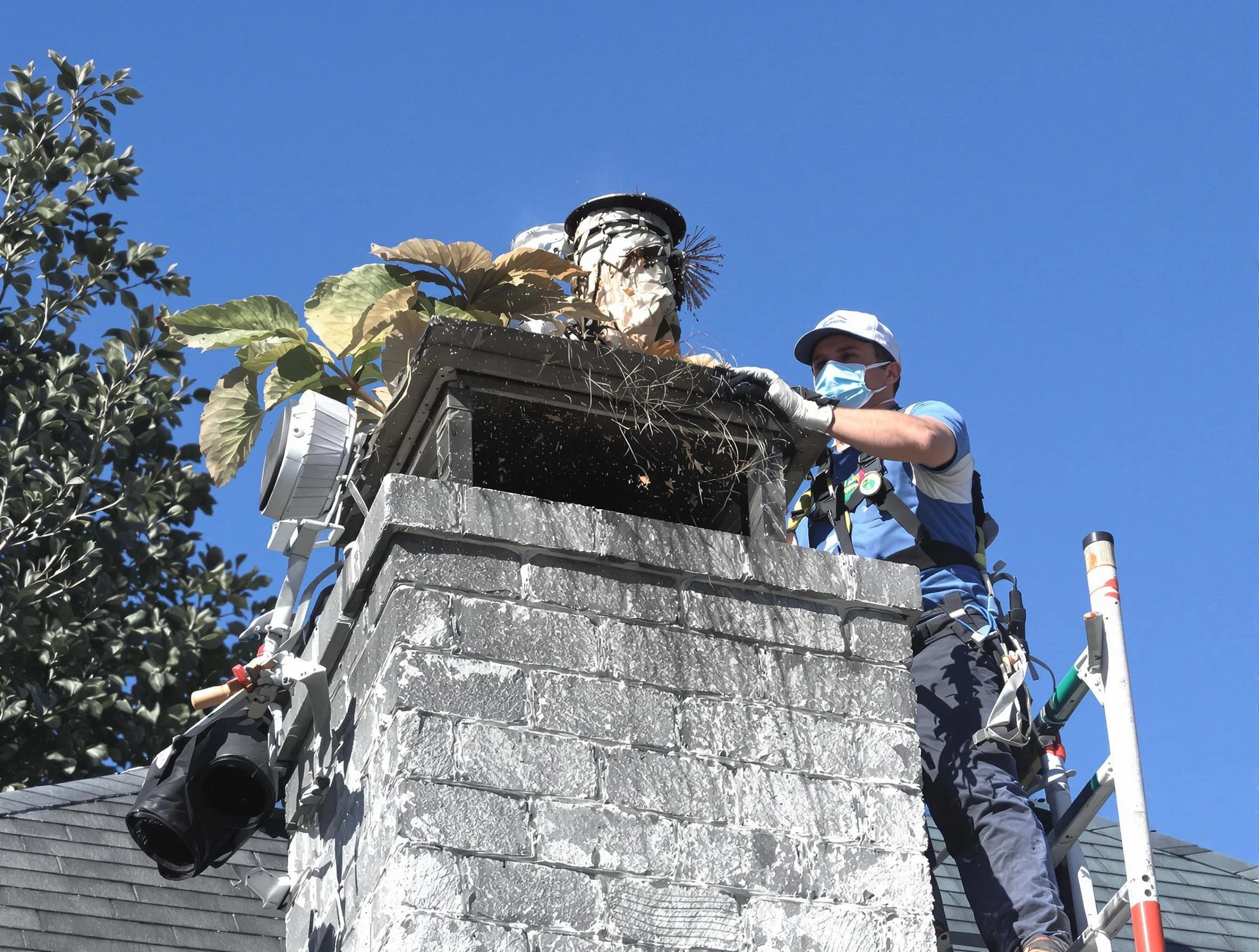 Bridgewater Chimney Sweep specialist performing chimney cleaning in Bridgewater, NJ